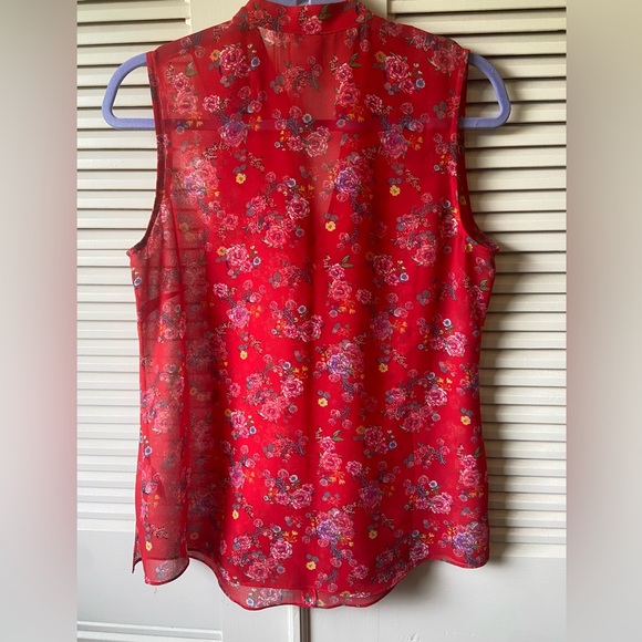 CAbi #5219 Crush Floral Sheer MEDIUM Blouse - Picture 5 of 9